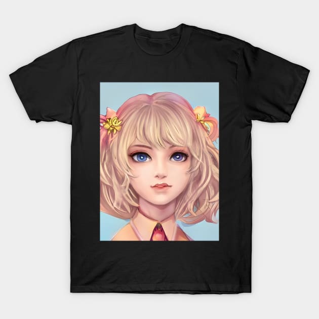 Blonde Hair Anime Girl T-Shirt by animegirlnft